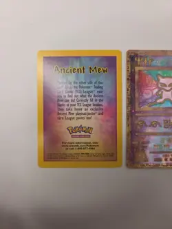 2000 Pokemon Movie Promos Ancient Mew #NNO W/ Promo Top Card Indents On Back - Image 3