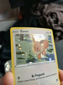 Pokemon TCG Eevee SWSH190 Brilliant Stars Black Star Promo Cosmos Holo Swirl - Image 3