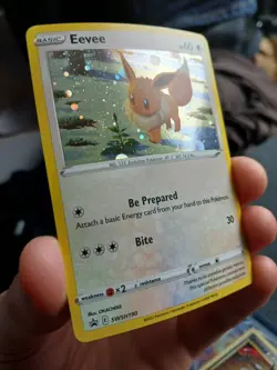 Pokemon TCG Eevee SWSH190 Brilliant Stars Black Star Promo Cosmos Holo Swirl - Image 4