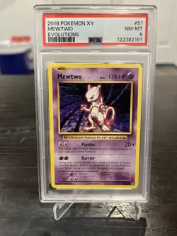2016 POKEMON XY EVOLUTIONS #51 MEWTWO PSA 8 - Image 1