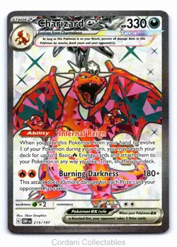 Charizard EX 215/197 - Obsidian Flames - Pokemon Card - Near Mint - Image 1