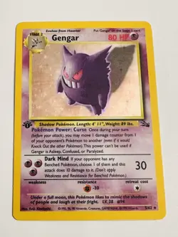Pokemon Gengar Fossil 1st Edition Holo Rare 5/62 80 HP Stage 2 1999 Wizards - Image 1