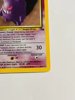 Pokemon Gengar Fossil 1st Edition Holo Rare 5/62 80 HP Stage 2 1999 Wizards - Image 2