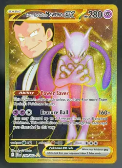 2025 Pokemon Destined Rivals Team Rocket's Mewtwo ex Hyper Rare #240/182 - Image 1