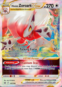 Hisuian Zoroark VSTAR - 147/196 - Pokemon Lost Origins Ultra Rare Card NM - Image 1