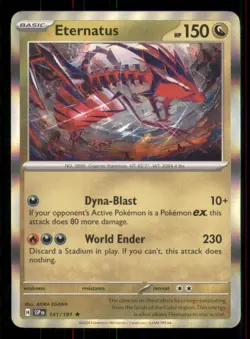 Eternatus SV08: Surging Sparks #141/191 Rare Holo Pokemon NM - Image 1