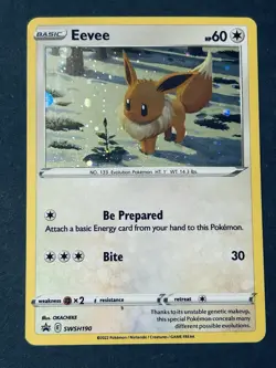 Eevee SWSH190 Holo Black Star Promo Pokemon Card - Image 1