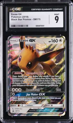 2019 POKEMON BLACK STAR PROMOS #SM175 EEVEE GX CGC 9 - Image 1