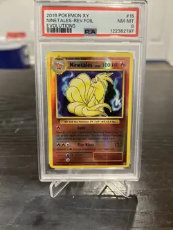 2016 Pokemon XY Ninetales Reverse Foil Evolutuons Psa 8 - Image 1