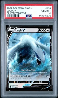 2022 POKEMON SWORD & SHIELD SILVER TEMPEST #138 LUGIA V PSA 10 - Image 1
