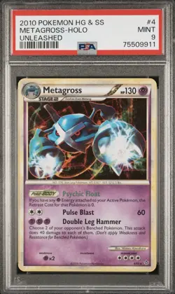 PSA 9 Mint Metagross Holo 4/95 Pokemon 2010 Heartgold Soulsilver Unleashed - Image 1