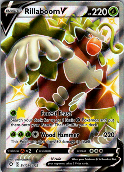 Rillaboom V - SV105/SV122 - Pokemon Shining Fates Sword Shield Shiny Rare NM - Image 1