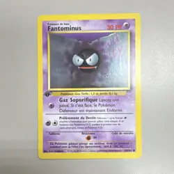 1st edition Pokemon Fantominus Base Set Holo Card 50/102 HP 30 1999 French - Image 1