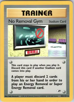 No Removal Gym 103/132 -Vintage Rare Pokemon Card- Gym Heroes - Image 1