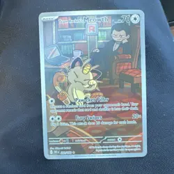 Pokemon Team Rocket's Meowth 203/182 DRI Full Art Holo Rare Basic Card - Image 1