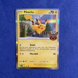 Pikachu 062/193 Trick or Trade Pokemon Holo Card 2023 - NM - Image 1