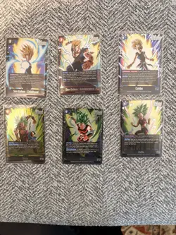 Bandai Dragon Ball Super Card Game SR Foil FB08 Son Gohan Cabba Broly Kale Lot - Image 1