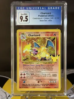 🔥Charizard 4/102 Celebrations HOLO CGC GEM MINT 10 (9.5 Bluelabel) Pokemon TCG - Image 1