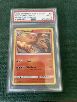 2019 Pokemon Sun & Moon Detective Pikachu Charizard HOLO rare #5/18 PSA 9 MINT - Image 2