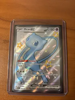 Pokemon TCG Mew EX 216/091 Scarlet & Violet Paldean Fates NM Condition - Image 1