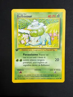 Pokemon Bulbasaur 44/102 Set Base Prima Edizione Wizards ITA Carte Vintage - Image 1