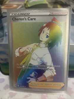 Cheren's Care 177/172 Brilliant Stars Full Art Rainbow Rare Pokemon TCG - Image 1
