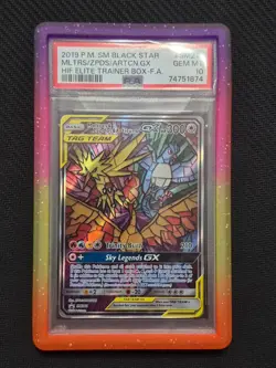 2019 POKEMON SUN & MOON BLACK STAR PROMO STAINED GLASS BIRDS GX #SM210 PSA 10 - Image 1
