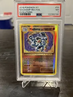 2016 Pokemon XY Evolutions Reverse Foil Machamp #59 PSA 7 - Image 1