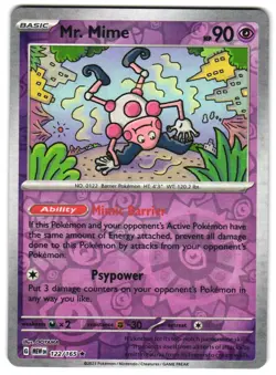 Mr. Mime 122/165 Reverse Holo SV: Scarlet & Violet 151 English Pokemon NM - Image 1