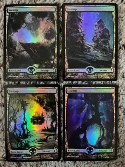 MTG- Swamp x4 - Original Zendikar FOIL (All 4 Art Pics) - Image 1
