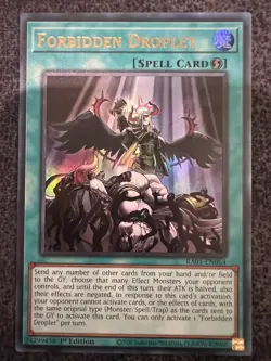 Yugioh Forbidden Droplet RA01-EN064 Ultra Rare 1st Edition Near Mint - Image 1