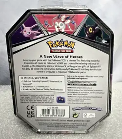 Espeon V Heroes Tin Pokemon Cards TCG Factory Sealed 4 Booster Packs 2022 - Image 2