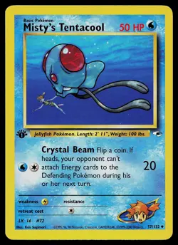 Pokemon Card - Misty's Tentacool Gym Heroes 57/132 Uncommon 1st Edition - Image 1