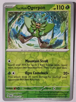 REVERSE HOLO Teal Mask Ogerpon 024/167 NM / M - Twilight Masquerade Pokemon Card - Image 1