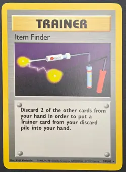 LP - Item Finder - Base Set Unlimited Rare Card 74/102 - Vintage Pokemon TCG - Image 2