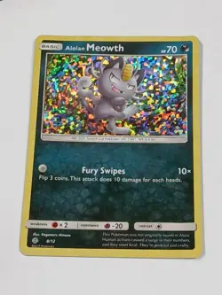 Pokemon Alolan Meowth 8/12 McDonald's Promo Holo - Image 1