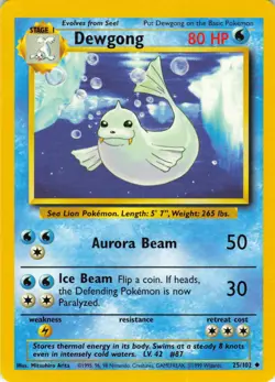 Dewgong - 25/102 Base Set - WOTC Unlimited - Pokemon TCG - 1999 - Image 1