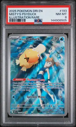 2025 POKEMON DRI EN MISTY'S PSYDUCK ILLUSTRATION RARE PSA 8 - Image 1