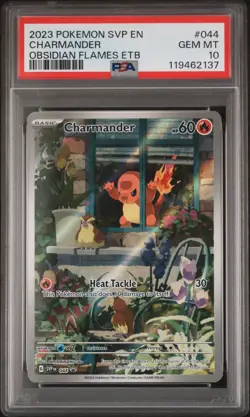 2023 POKEMON SVP OBSIDIAN FLAMES ETB PROMO #044 CHARMANDER PSA 10 - Image 1