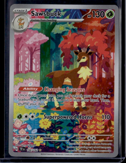 Pokemon TCG Temporal Forces #166/162 Sawsbuck Illustration Rare Holofoil - Image 1