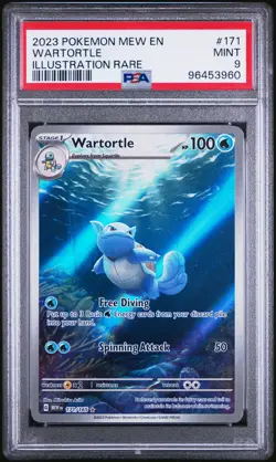 2023 Pokemon MEW EN - 151 Illustration Rare Wartortle #171 PSA 9 MINT - Image 1