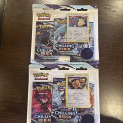 Pokemon Chilling Reign 3 Packs Blister Set Of 2 Factory Sealed Eevee and Snorlax - Image 1