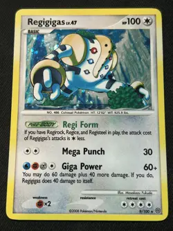 Regigigas 9/100 Diamond & Pearl Stormfront 2008 Holo Rare HP Pokemon TCG - Image 1