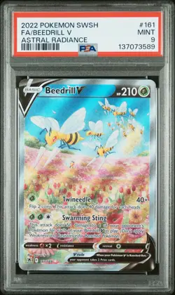 2022 POKEMON SWORD & SHIELD ASTRAL RADIANCE #161 FULL ART/BEEDRILL V PSA 9 - Image 1