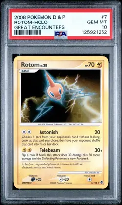 Pokemon Diamond Pearl Great Encounters Holo: Rotom 7/106 PSA 10 *New Cert* - Image 3