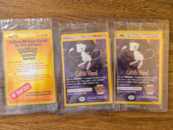 3x SEALED 1999 Pokemon Black Star Promo WB Movie Stamp PIKACHU DRAGONITE MEWTWO - Image 1