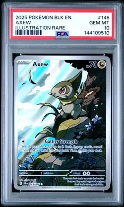 PSA 10 AXEW 145 BLACK BOLT ILLUSTRATION RARE SCARLET & VIOLET POKEMON GEM MINT - Image 1