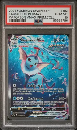 PSA 10 Vaporeon VMAX Black Star Promo SWSH182 Pokemon Sword & Shield ENGLISH GEM - Image 1