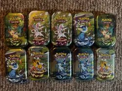 *EMPTY* Pokemon Prismatic Envolution Mini Tin Set - Including ART and COINS. - Image 1