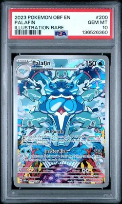2023 POKEMON OBF EN-OBSIDIAN FLAMES ILLUSTRATION RARE #200 PALAFIN PSA 10 - Image 1